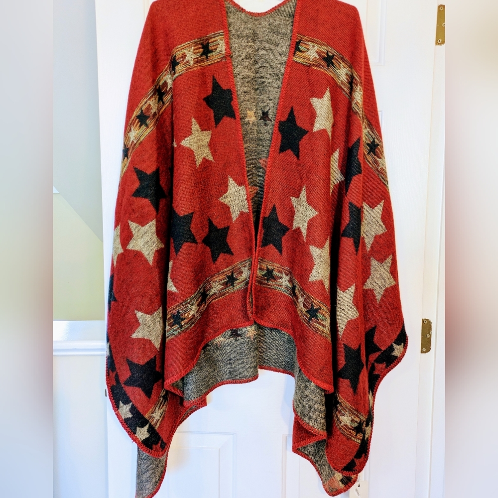 Women's shawl / poncho is soft,warm and comfortable.  Size L /XL. New wi…